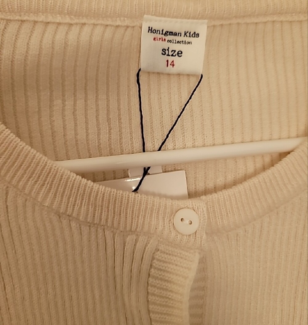 Light Cream💎 Ribbed Button-Front Cardigan - Picture 2 of 6